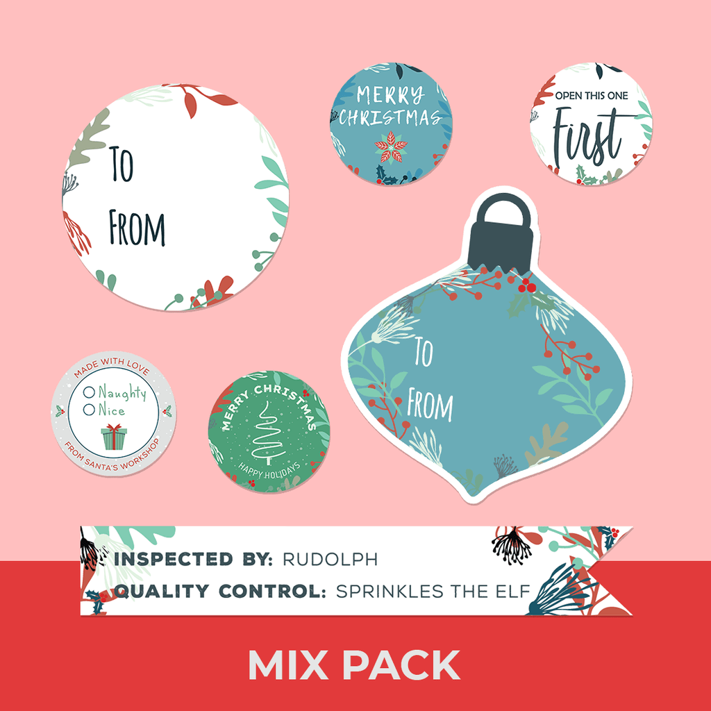 Christmas Florals Mix Pack - Name Tags